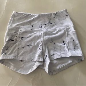 BuffBunny White Marble Shorts